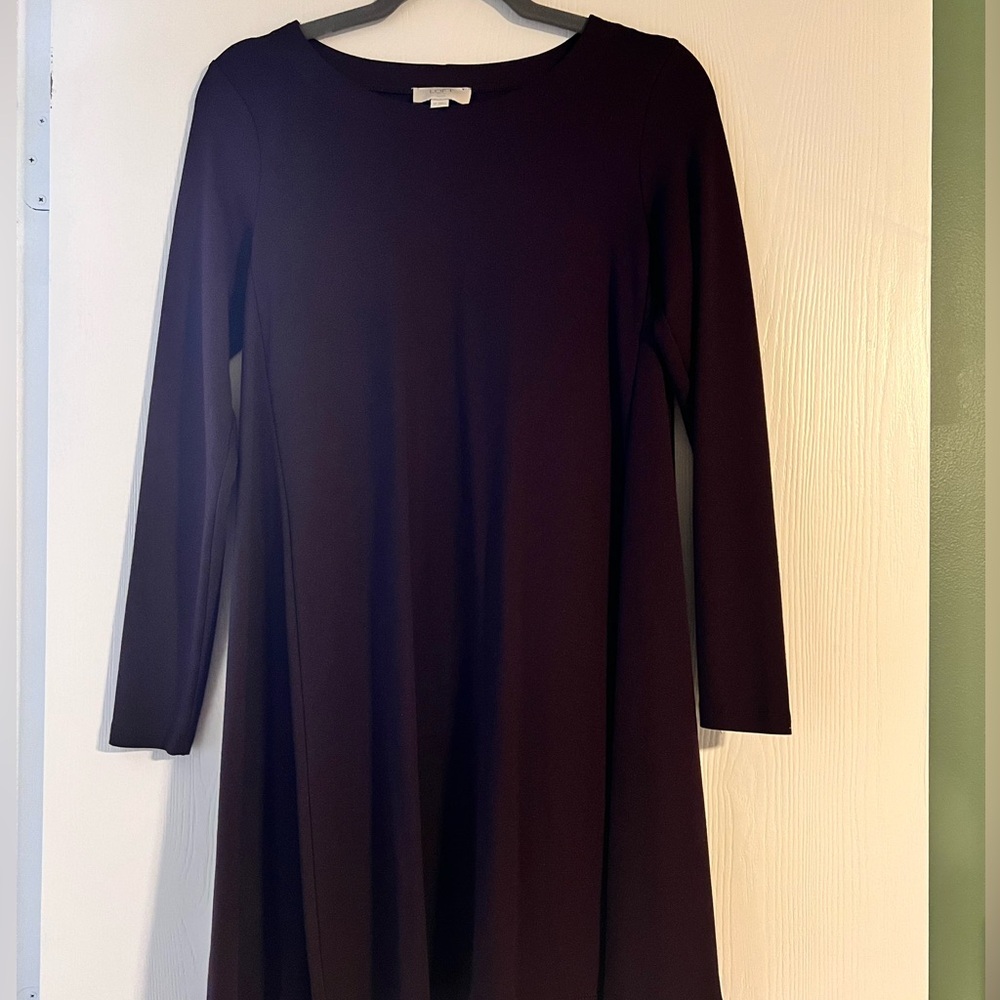 Long sleeved plum dress